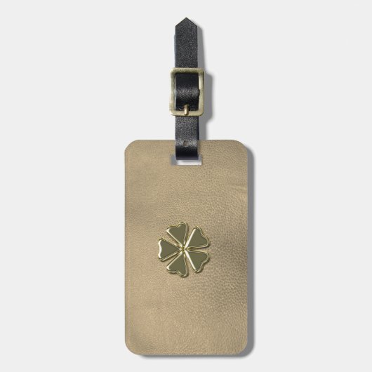 Elegant Shamrock St.Patrick's Day, leder Bagagelabel (Voorkant verticaal)