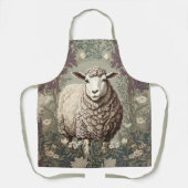 Elegant Sheep Lavender Flower Background Schort (Voorkant)
