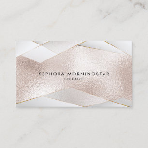 Elegant Sheer Goud Facetten Roze Goud Wit Visitekaartje