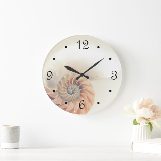 Elegant Shell Beige Neutrals Coastal Grote Klok (Huis)