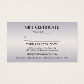 Elegant Shell Festive Cadeaubon Visitekaartje (Achterkant)