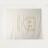 Elegant Shield monogram bruiloft achtergrond Wandkleed (Voorkant (horizontaal))