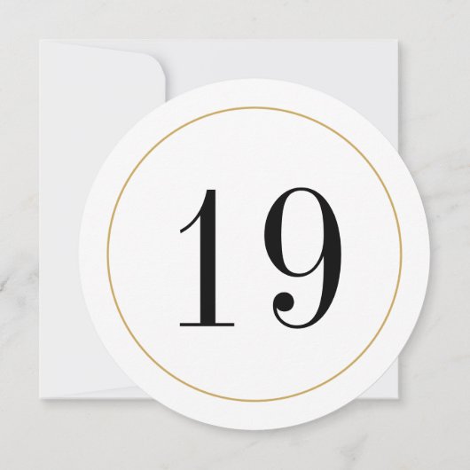 Elegant Shimmer Gold Circle Table Number Kaart (Achterkant)