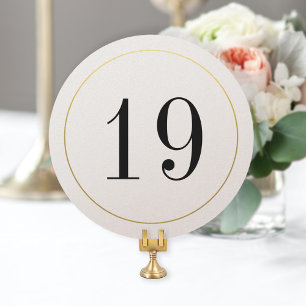Elegant Shimmer Gold Circle Table Number Kaart