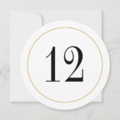 Elégant Shimmer Gold Circle Table Numéro 12 Carte (Dos)