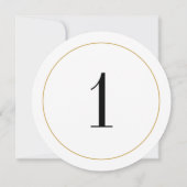 Elégant Shimmer Gold Circle Table Numéro 1 Carte (Dos)