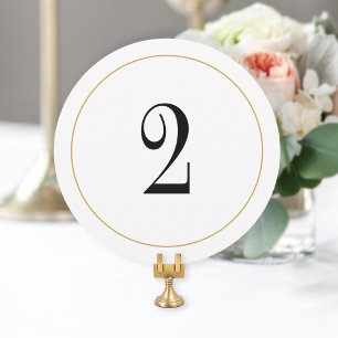 Elégant Shimmer Gold Circle Table Numéro 2 Carte