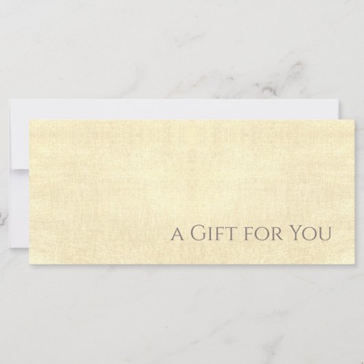 Elegant Shimmery Geel Cadeaubon (Voorkant)