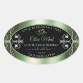 Elegant Shimmery Green Black Product Labels Juwels (Voorkant)