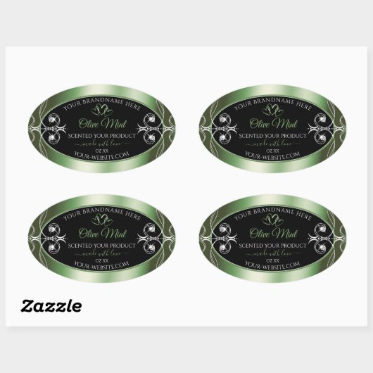 Elegant Shimmery Green Black Product Labels Juwels (Vel)