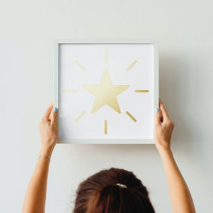 Elegant Shining Star Real Gold Folie Afdrukken