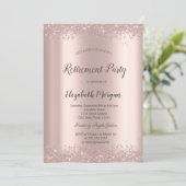 Elegant Shiny Confetti Roos Gold Retirement Kaart (Staand voorkant)
