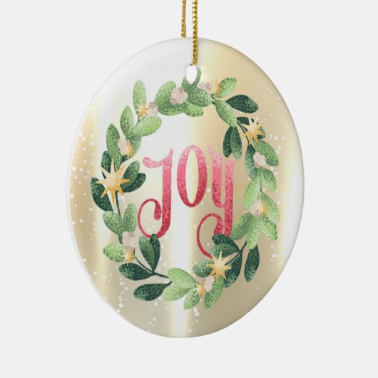 Elegant Shiny, Faux Gold, Wreate Joy Keramisch Ornament (Rechts)