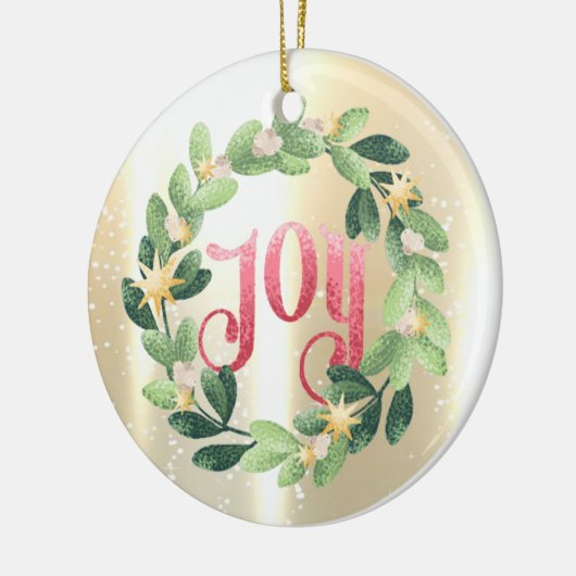 Elegant Shiny, Faux Gold, Wreate Joy Keramisch Ornament (Links)