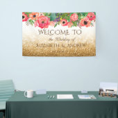 Elegant Shiny Glitter Floral Wedding Banner (Beurs)