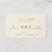 Elegant Shiny Gold Creamy White Script Monogram Visitekaartje (Achterkant)