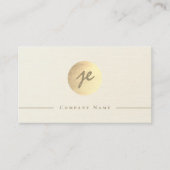Elegant Shiny Gold Creamy White Script Monogram Visitekaartje (Voorkant)