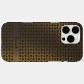 Elegant Shiny Gold Dots Lines Pattern Custom Name Case-Mate iPhone Case (Achterkant (horizontaal))
