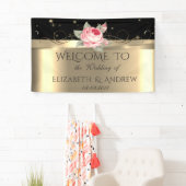Elegant Shiny Gold Roos Wedding Banner (Insitu)