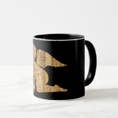 Elegant Shiny Golden Angel Black en Gold Mok (Voorkant rechts)