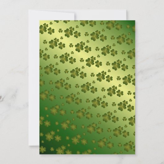 Elegant Shiny Shamrock St Patricks Day Party Kaart (Achterkant)