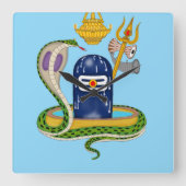 Elegant Shivlingam Clock – Divine Timepiece for Sp Vierkante Klok (Voorkant)