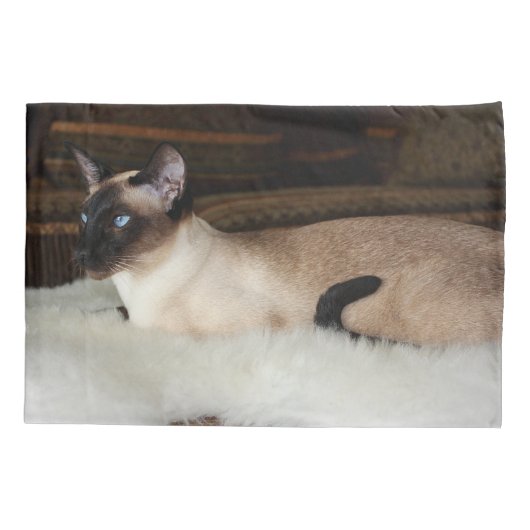 Elegant Siamese Cat Kussensloop (Achterkant)
