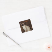Elegant Siamese Cat Vierkante Sticker (Envelop)