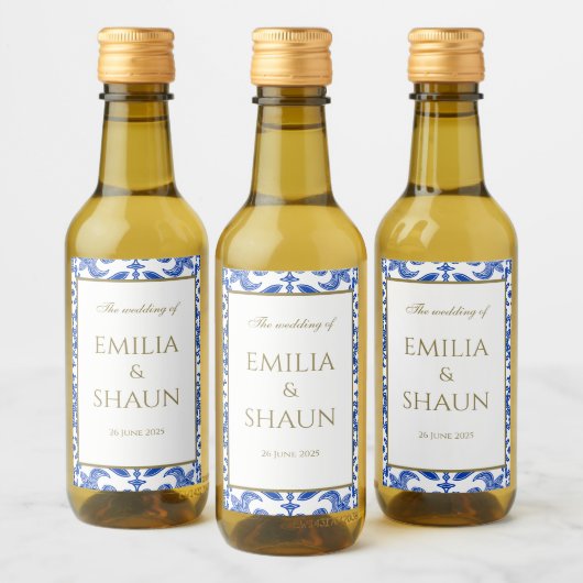 Elegant Siciliaans Mini wijnlabel met patroon Wijn Etiket (Flessen)
