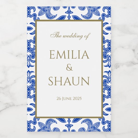 Elegant Siciliaans Mini wijnlabel met patroon Wijn Etiket (Enkel label)