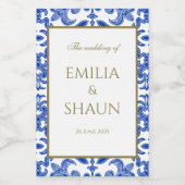 Élégant Sicilien Motif Mini Étiquette Vin (Étiquettes simples)