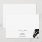 Elegant Side Horse Head BW Personeelsformatie Notitiekaartje (Voorkant / Achterkant)