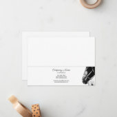 Elegant Side Horse Head BW Personeelsformatie Notitiekaartje (Voorkant / Achterkant in situ)