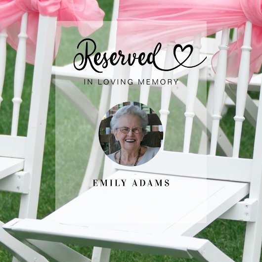 Elégant Siège Réservé Memorial Mariage Photo