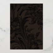 Elegant sierbloemen goudbruiloft folie uitnodiging (Achterkant)