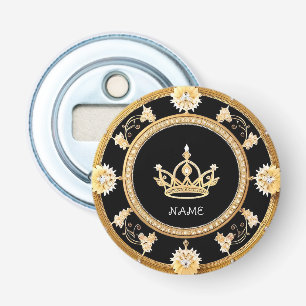 Elegant Sierlijk Koninklijk Kroonsymbool Button Flesopener