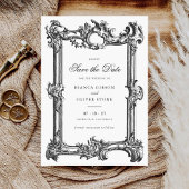 Elegant Sierlijk Lijst Bruiloft Opslagdatum Kaart