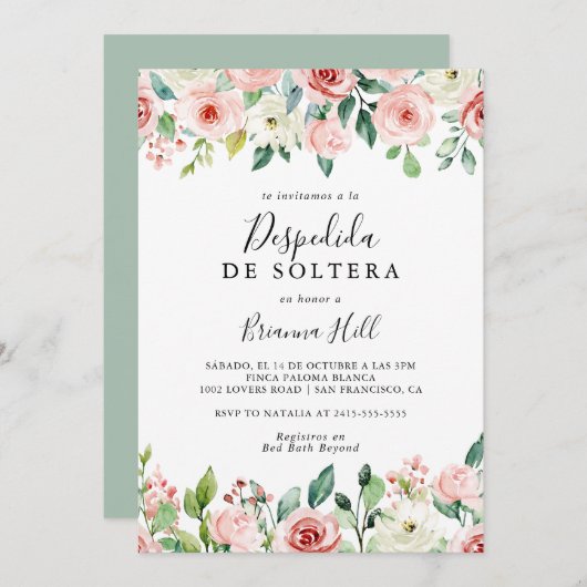 Elegant sierlijke herfst bloemenspaans Vrijgezelle Kaart (Voorkant / Achterkant)