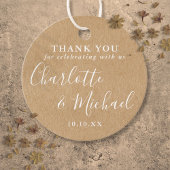 Elegant Signature Rustic Kraft Wedding Bedankt Bedankjes Labels
