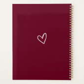 Elegant Signature Script Burgundy Wedding Planner (Achterkant)
