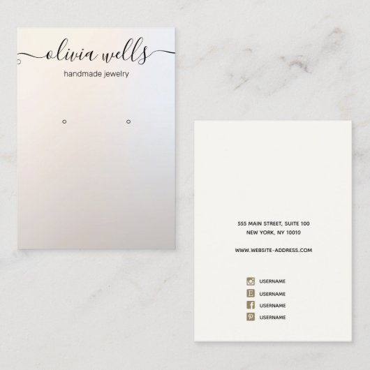 Elegant Signature Script Gradient Earning Display Visitekaartje (Voorkant / Achterkant)