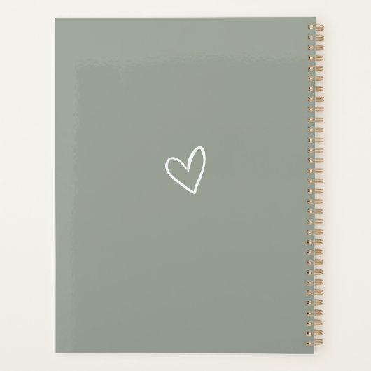 Élégant signature Script Sage Mariage vert (Dos)