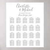 Elegant Signature Wedding Seating Chart Poster (Voorkant)