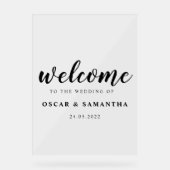 Élégant signe de bienvenue de mariage Noms et date (Recto)