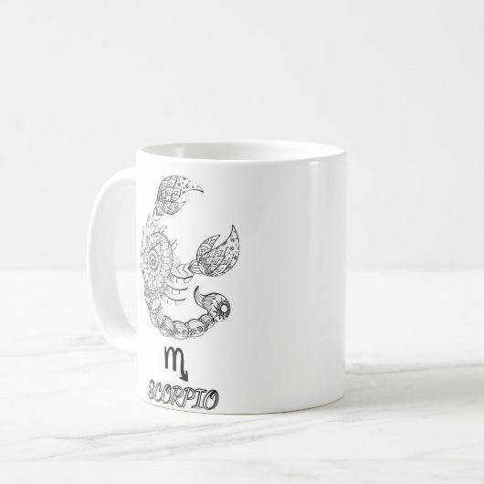 Elégant signe Zodiaque Café Mug (Devant gauche)