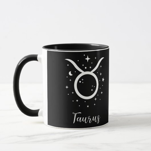 Élégant signe Zodiaque noir Mug (Gauche)