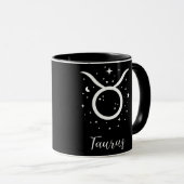 Élégant signe Zodiaque noir Mug (Devant droit)