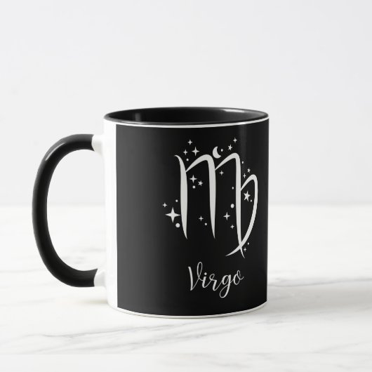 Élégant signe Zodiaque noir Mug (Gauche)