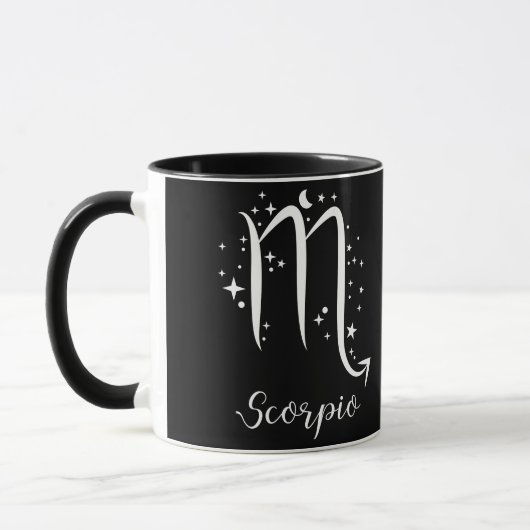 Élégant signe Zodiaque noir Mug (Gauche)