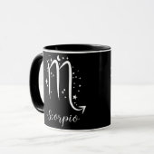Élégant signe Zodiaque noir Mug (Devant gauche)